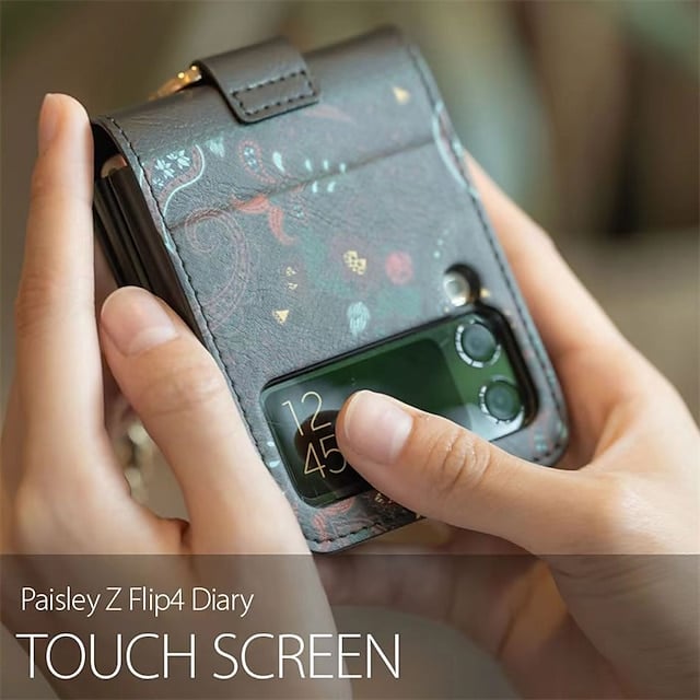 Totem foldable mobile phone leather case, suitable for Galaxy Z Flip 3/Galaxy Z Flip 4/Galaxy Z Flip 5/Galaxy Z Flip 6