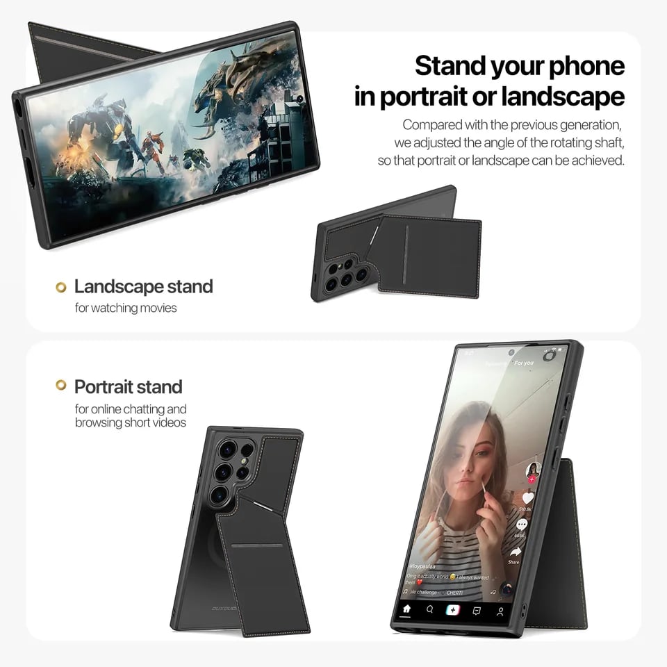 3 in 1 Magnetic Case For Samsung S24 S25 Ultra Case Phone Stand Wallet