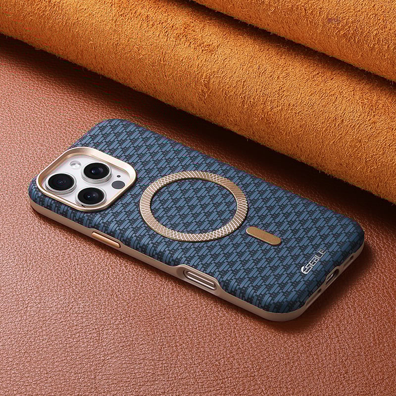 Triangular shield pattern with magnetic charging port for iPhone 16/15/14/13 series