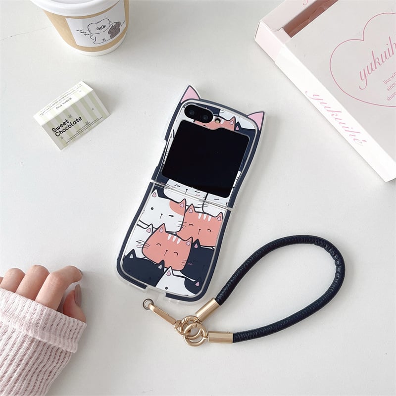 Stacking Cat Phone Case For Galaxy Z Flip 3/Galaxy Z Flip 4/Galaxy Z Flip 5/Galaxy Z Flip 6