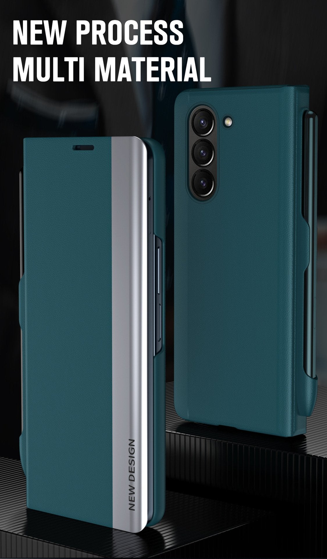 For Galaxy Z Fold 3/Galaxy Z Fold 4/Galaxy Z Fold 5/Galaxy Z Fold 6, the Flip Stand Case with Pen Slot