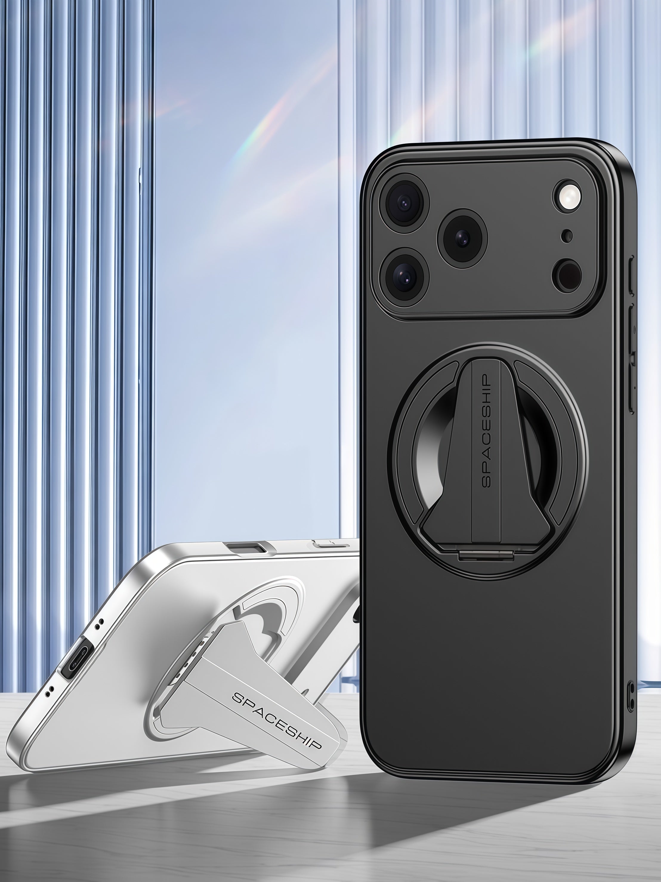 iPhone 17 Series Spaceship Invisible Magnetic Bracket Case