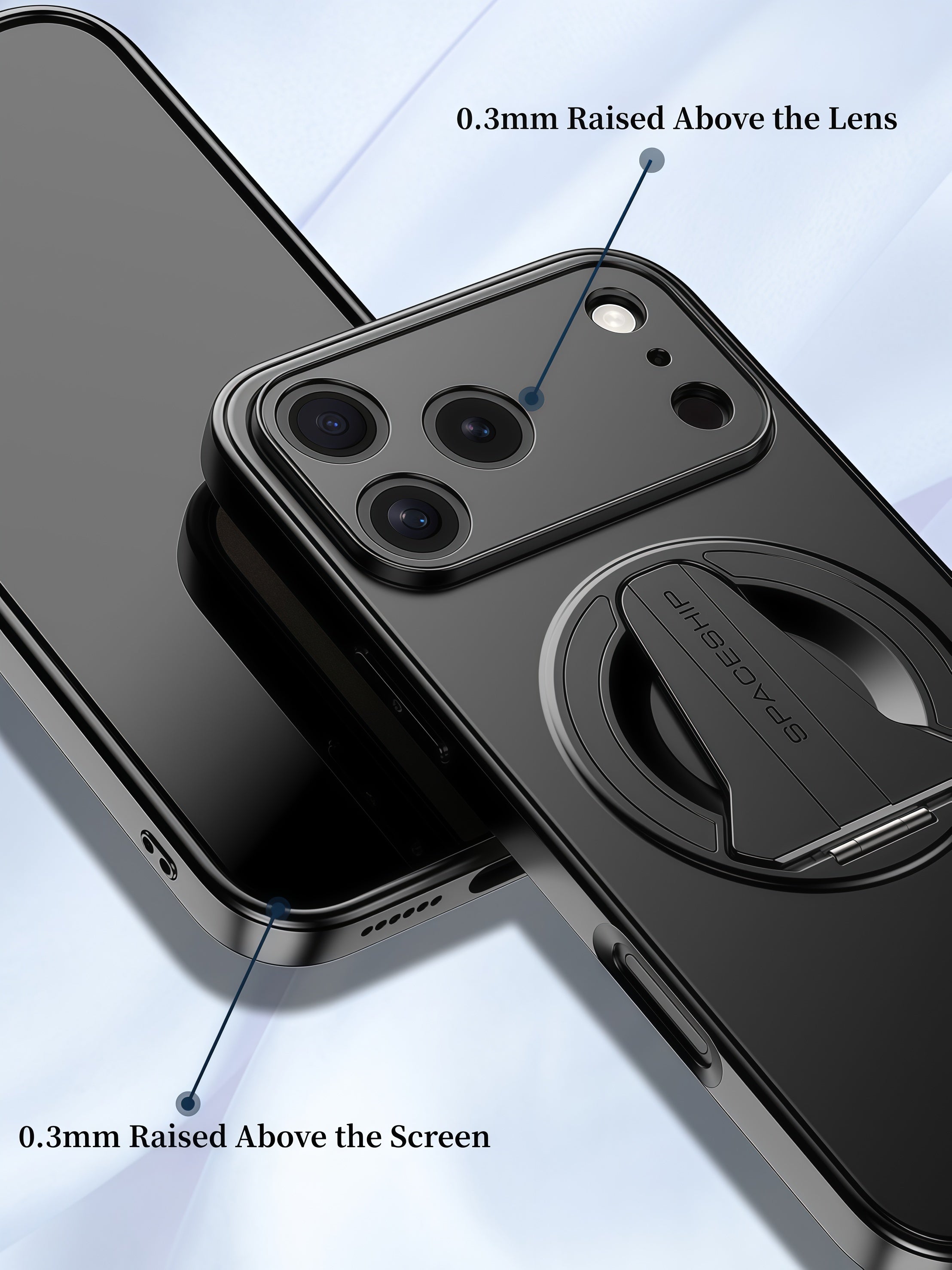 iPhone 17 Series Spaceship Invisible Magnetic Bracket Case