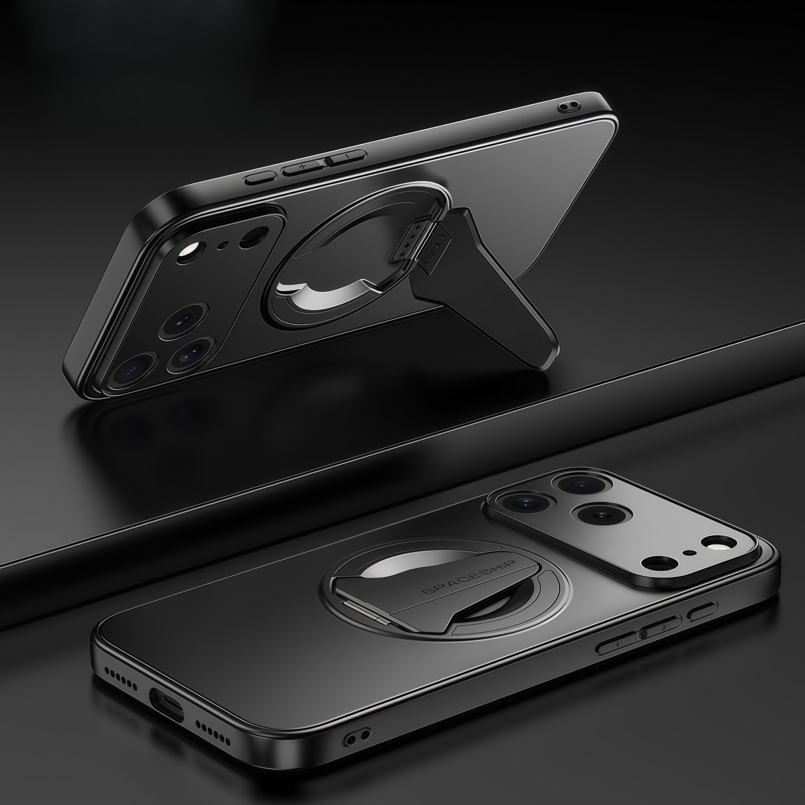 iPhone 17 Series Spaceship Invisible Magnetic Bracket Case