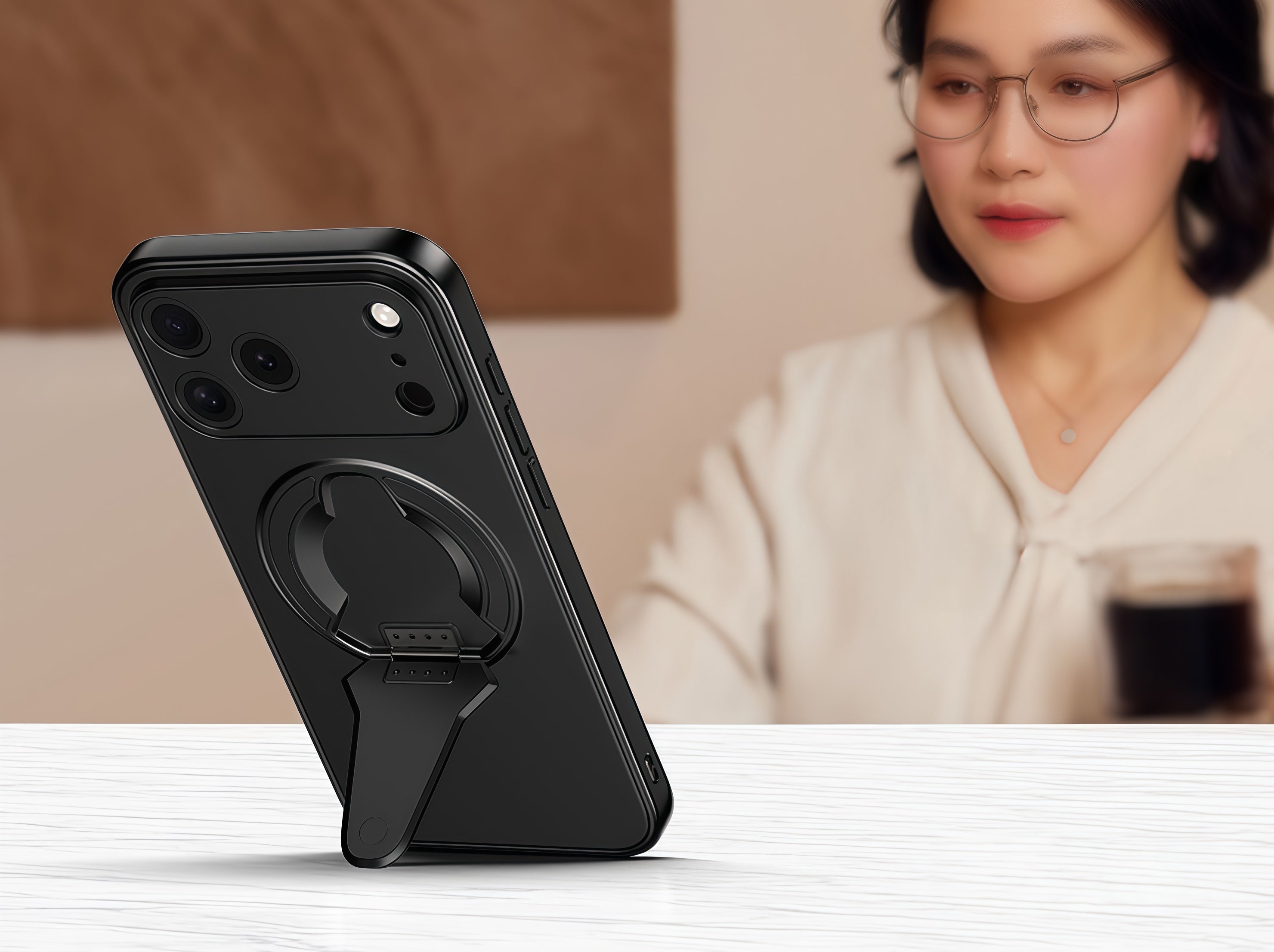 iPhone 17 Series Spaceship Invisible Magnetic Bracket Case