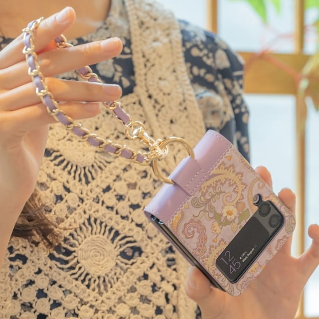 Totem foldable mobile phone leather case, suitable for Galaxy Z Flip 3/Galaxy Z Flip 4/Galaxy Z Flip 5/Galaxy Z Flip 6