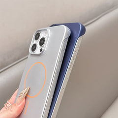 SentimentvalueTM Ultra-thin Frosted Borderless Magnetic Thin Ring Mobile Phone Case Suitable For iPhone 16/15/14/13/12 Series