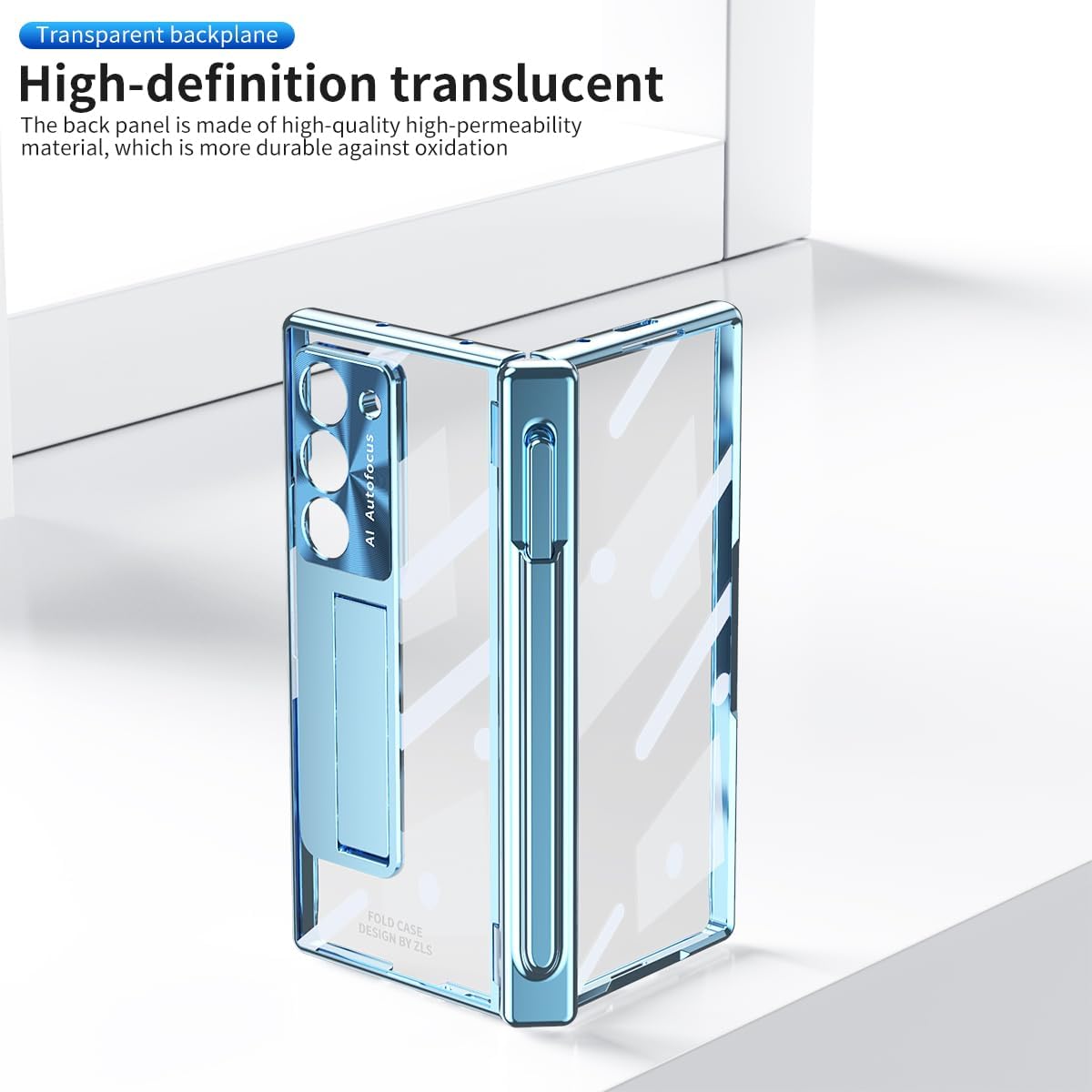 Suitable For Galaxy Z Fold 3/Galaxy Z Fold 4/Galaxy Z Fold 5/Galaxy Z Fold 6 | Transparent Case Phone Case with Pen Holder & Pen