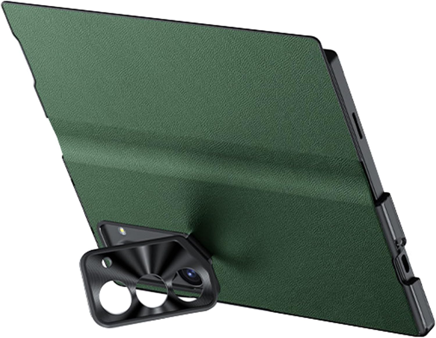 Real Leather Case For Samsung Galaxy Z Fold 6, Invisible Lens Holder, Slim Case Metal Camera Full Protection Folio Cover