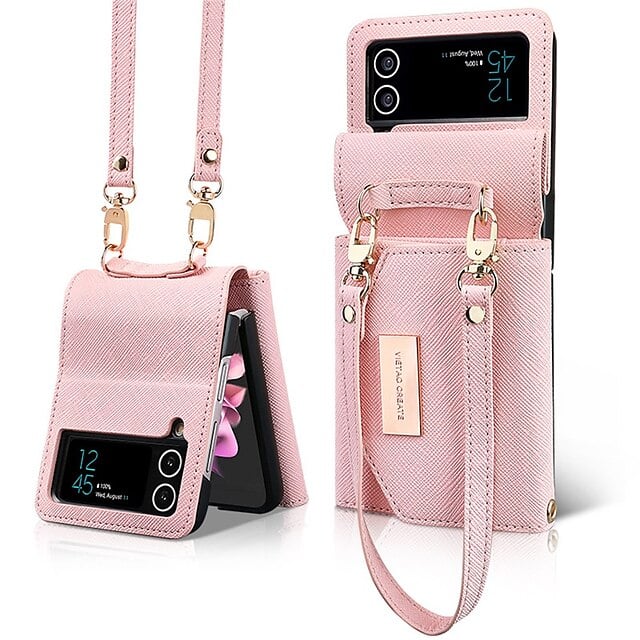 Cross pattern wallet case for Galaxy Z Flip 3/Galaxy Z Flip 4/Galaxy Z Flip 5/Galaxy Z Flip 6