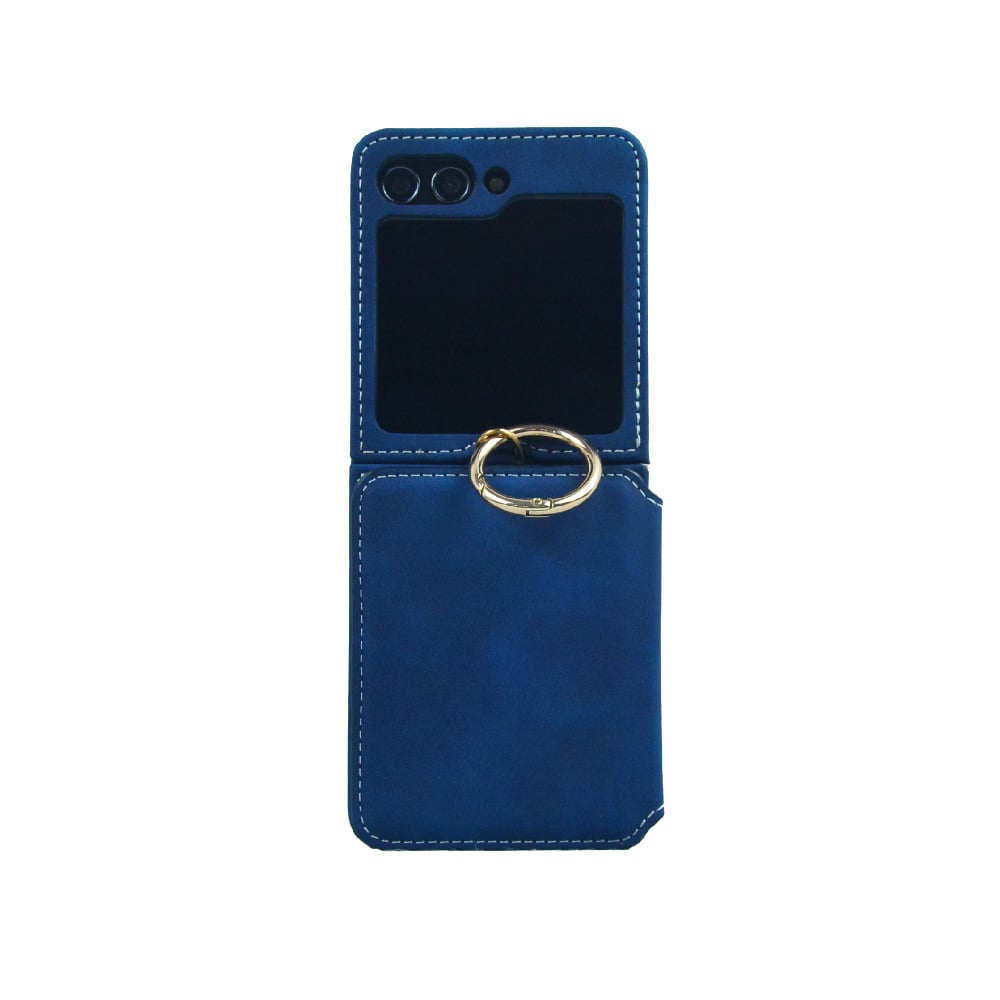 Ring Card Holder Phone Case With Chain For Galaxy Z Flip 3/Galaxy Z Flip 4/Galaxy Z Flip 5/Galaxy Z Flip 6