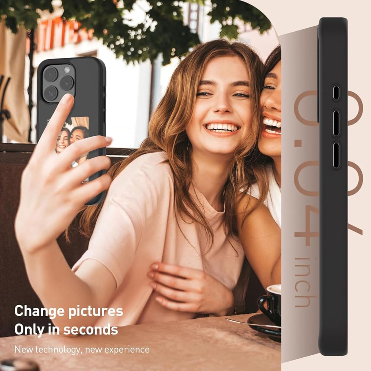 Ink Screen iPhone Case Apple IPhone15 Promax High-end Frosted All-inclusive Protective Cover Nfc Personalized Screen Projection