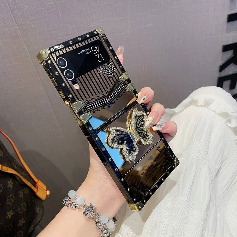 Chic Butterfly Stand Case For Galaxy Z Flip 3/Galaxy Z Flip 4/Galaxy Z Flip 5/Galaxy Z Flip 6 , Lightweight Elegance