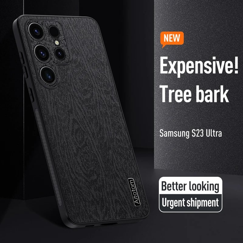 Bark Pattern Retro Business All-inclusive Protective Case For Samsung Galaxy S25 S24 S23 S22 S21 Note20 Series