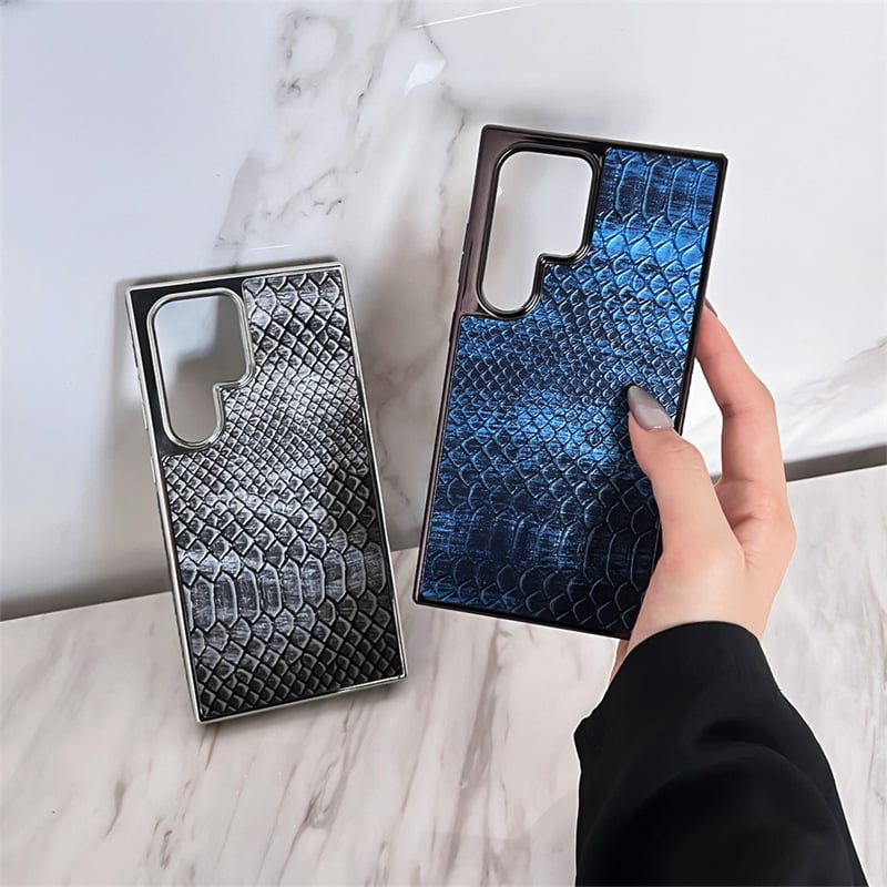 Electroplating simple leather texture mobile phone case for Samsung Galaxy S24/S23/S22 series