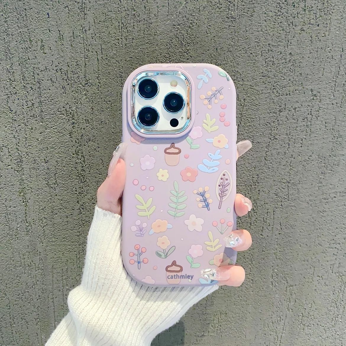 Colorful plant flower fun cartoon phone case for iPhone