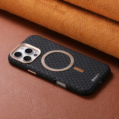 Triangular shield pattern with magnetic charging port for iPhone 16/15/14/13 series