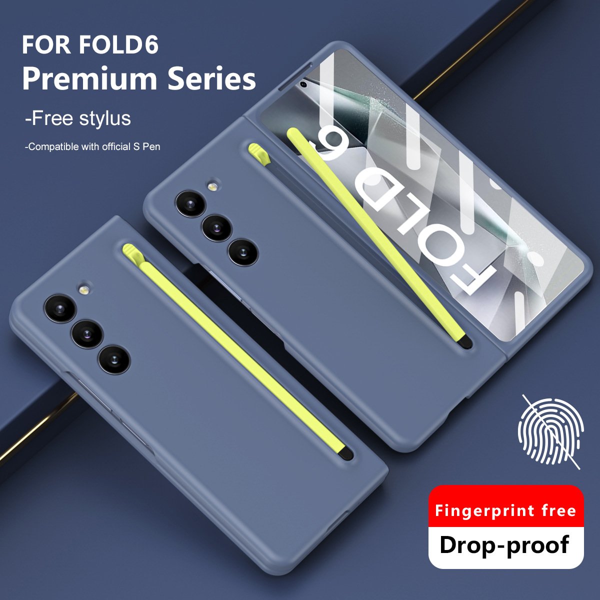 New Processes Anti-fingerprint protective case For Galaxy Z Fold 3/Galaxy Z Fold 4/Galaxy Z Fold 5/Galaxy Z Fold 6 S-Pen Case