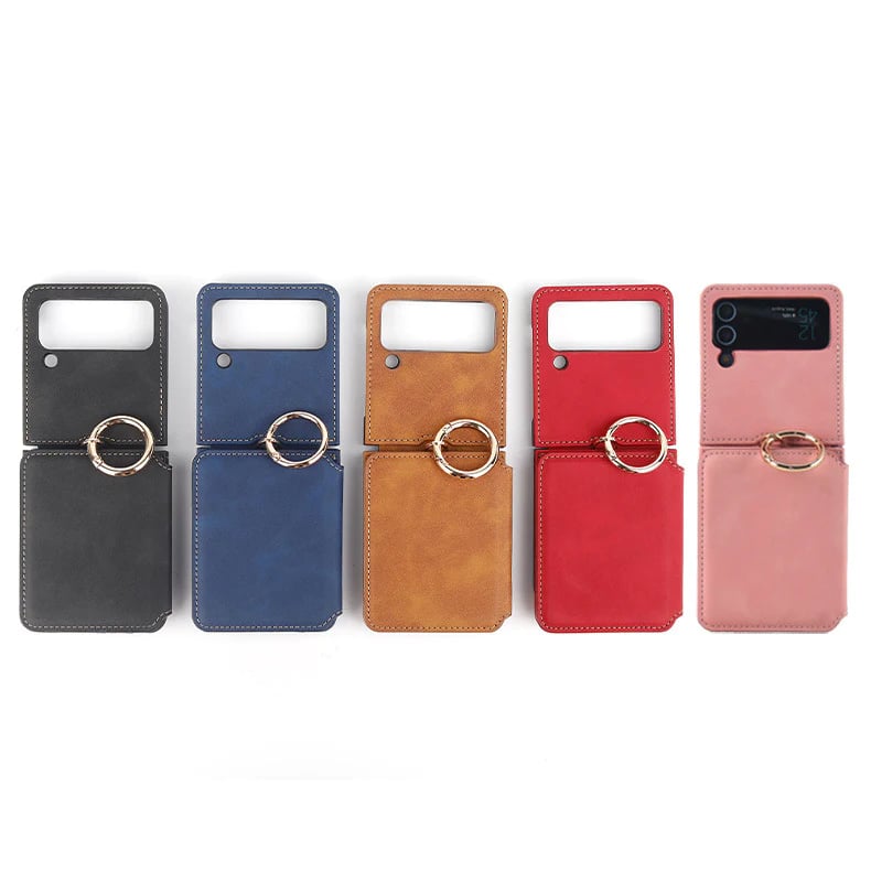 Ring Card Holder Phone Case With Chain For Galaxy Z Flip 3/Galaxy Z Flip 4/Galaxy Z Flip 5/Galaxy Z Flip 6