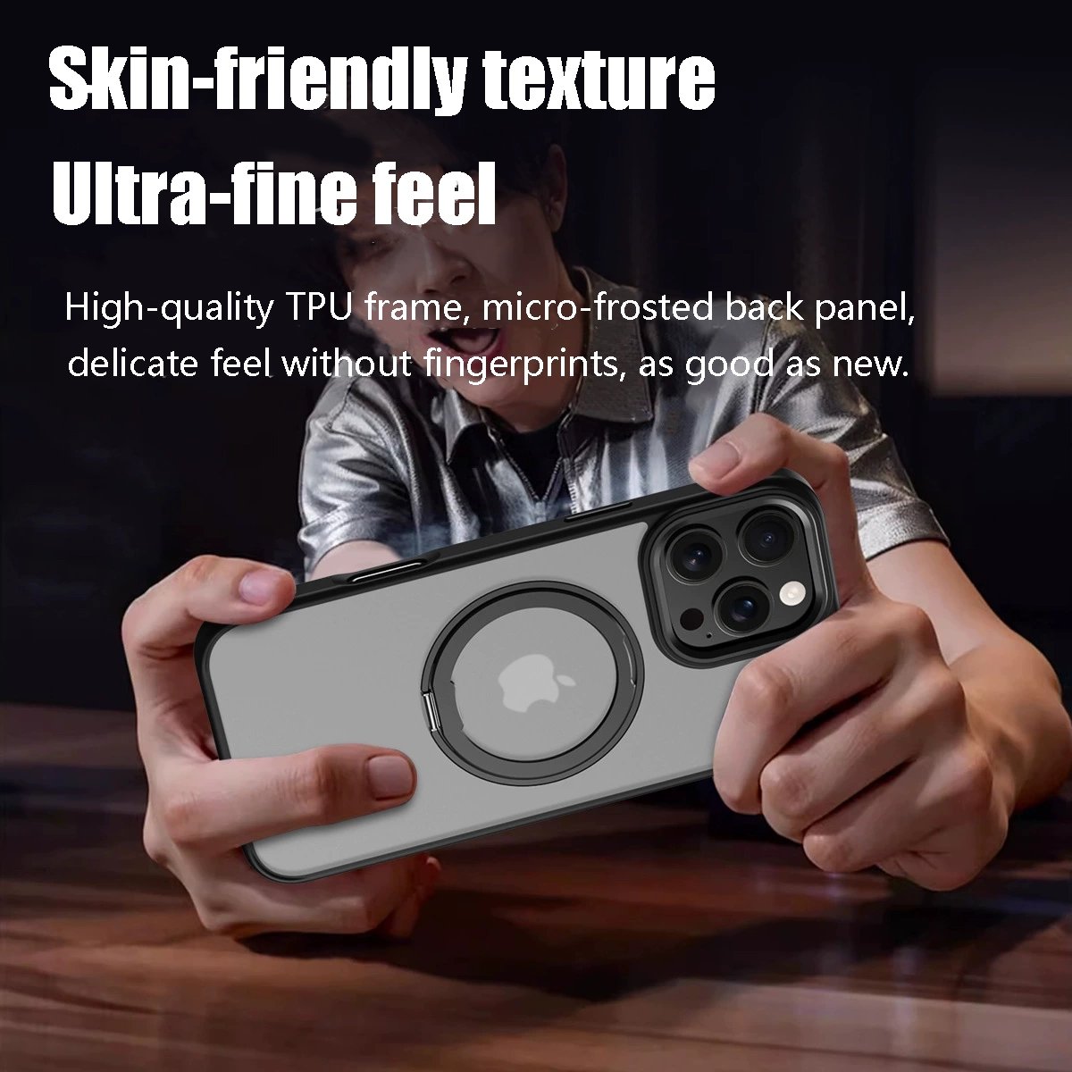 Applicable iphone16 case premium sense 360 magnetic rotating stand case pivot point cell phone case