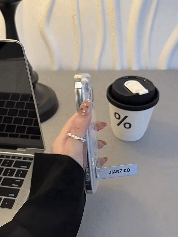 Riot Silver Butterfly Phone Case, Big Hole Diamond Quicksand Stand Case