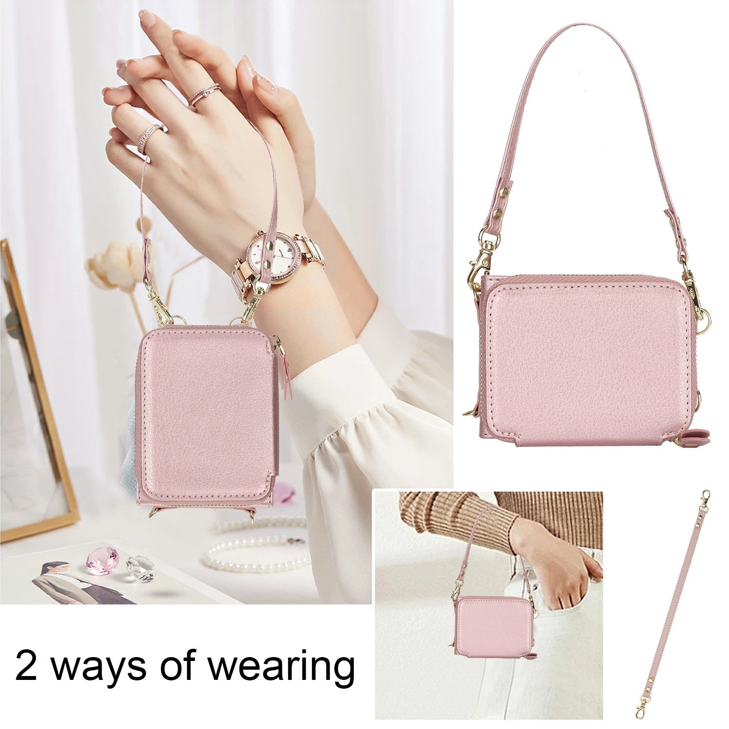 Suitable for Galaxy Z Flip 3/Galaxy Z Flip 4/Galaxy Z Flip 5/Galaxy Z Flip 6 Zipper Bag Mobile Phone Case Leather Case Card Holder