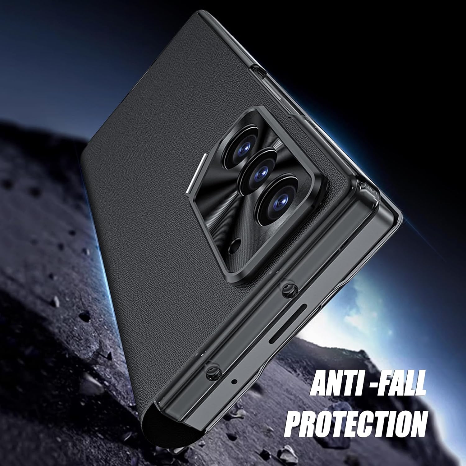 Real Leather Case For Samsung Galaxy Z Fold 6, Invisible Lens Holder, Slim Case Metal Camera Full Protection Folio Cover