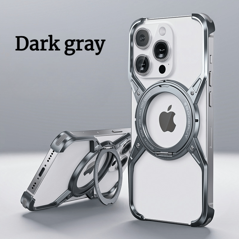 X-shaped Aluminum Alloy Hollow Rotating Magnetic Bracket Case For iPhone 16 Series
