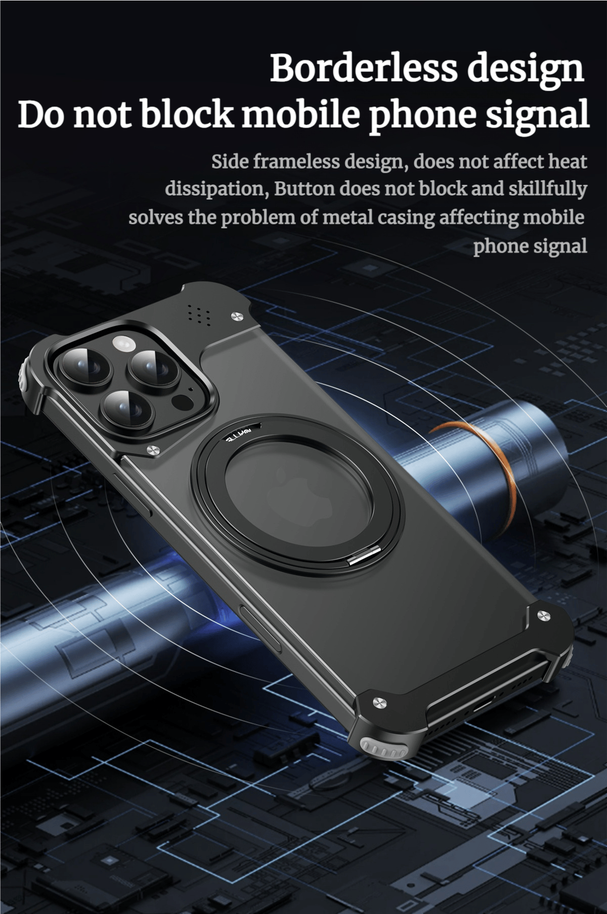 Magnetic Metal 360° Rotating Bracket Case Suitable For iPhone 16/15/14/13 Series