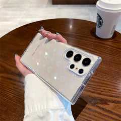 Cute Holographic Heart Phone Case For Samsung Galaxy series