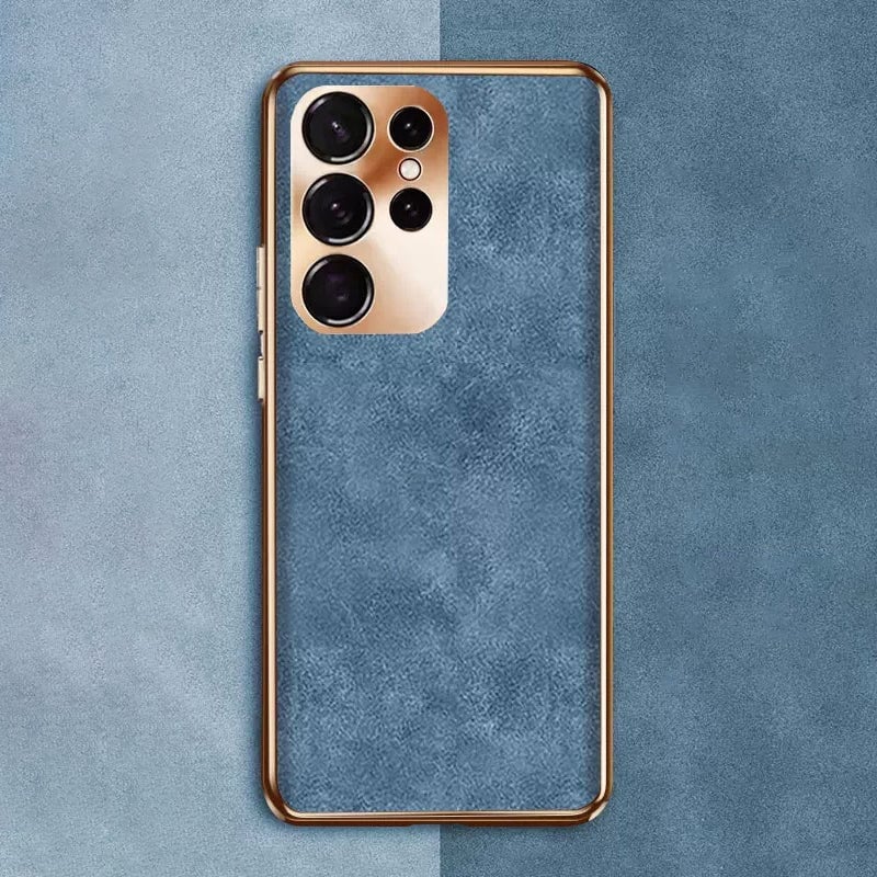 Samsung Galaxy S22 S23 S24 Series | High-End Luxury Metal Lens Leather Phone Case