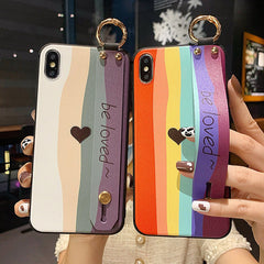 Rainbow Letter Love Heart Wristband Phone Case for Samsung Galaxy For Samsung Galaxy S and A Series