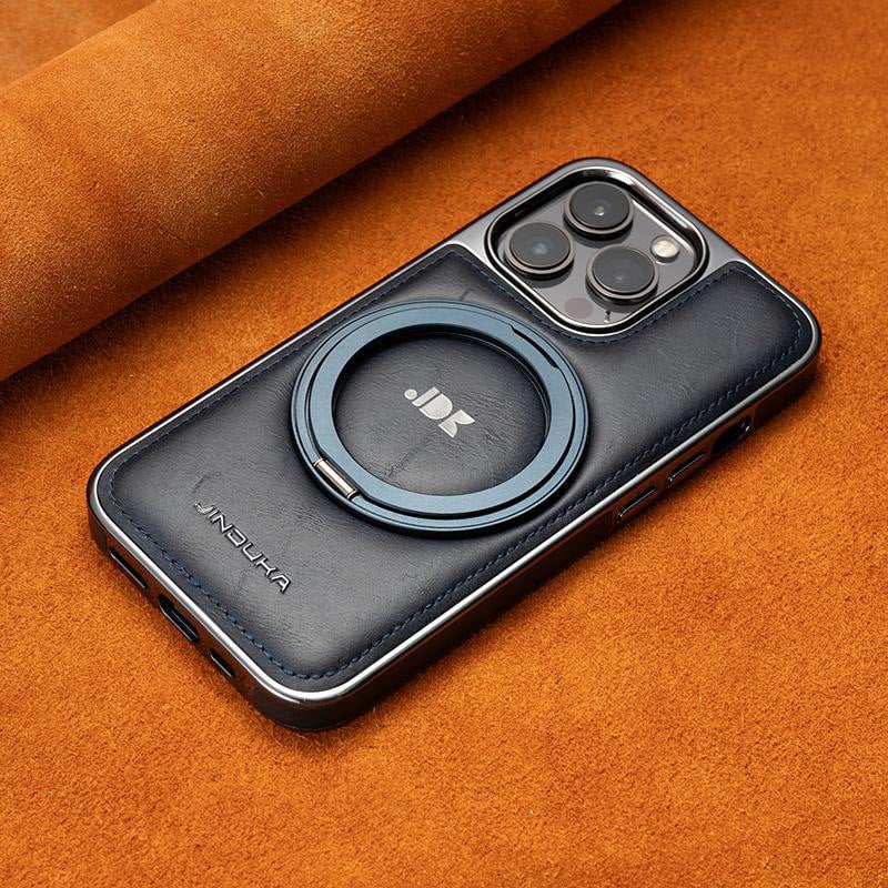 iPhone MagSafe Series | 360° Rotating Stand Leather Case for iPhone16/15/14/13 Series