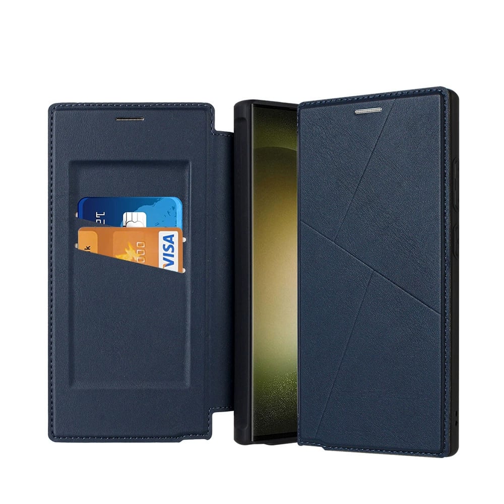 Card slot flip cover strong magnetic leather case for Galaxy S25/S24 series