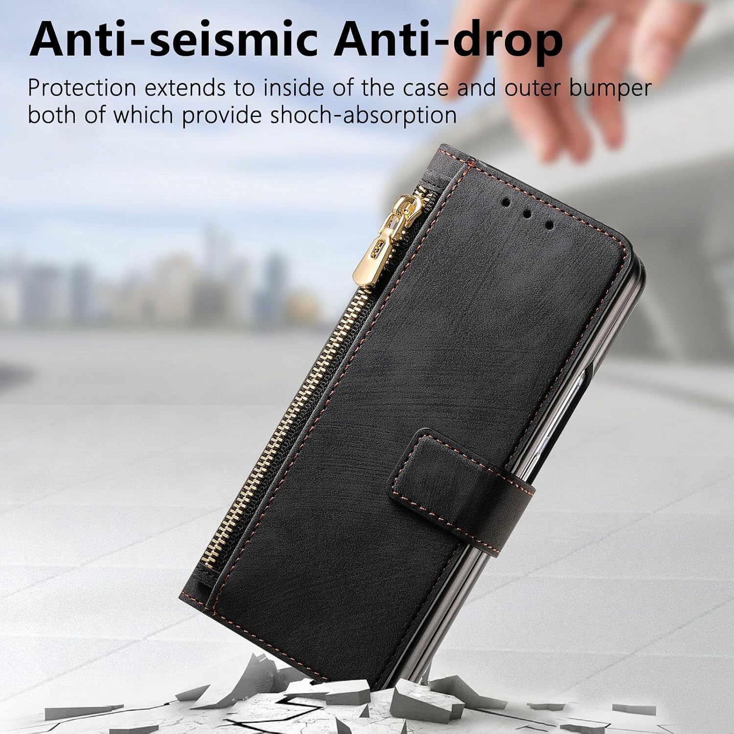 Creative magnetic two-in-one detachable mobile phone leather case for Galaxy Z Fold 3/Galaxy Z Fold 4/Galaxy Z Fold 5/Galaxy Z Fold 6(Only Case)
