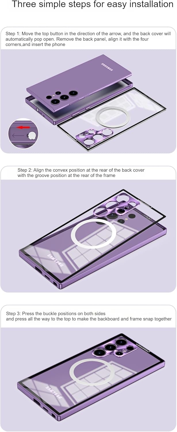 Sleek Aluminum Frame Phone Case For Samsung Galaxy S22/23/24 Series