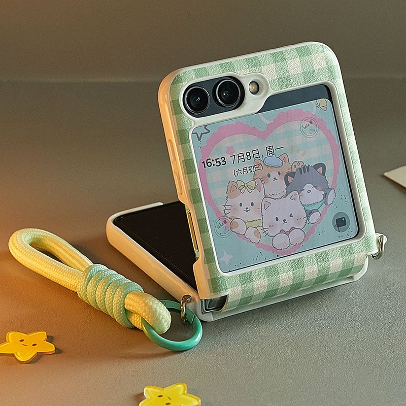 Full Cover Grid Case For Galaxy Z Flip 5/Galaxy Z Flip 6