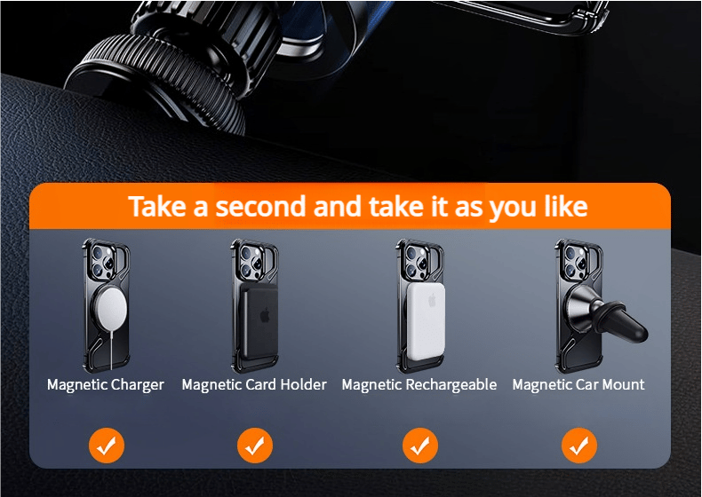 Metal Z Shell With Magnetic Bracket Hollow Heat Dissipation Mobile Phone Case Suitable For iPhone 16/15 Series