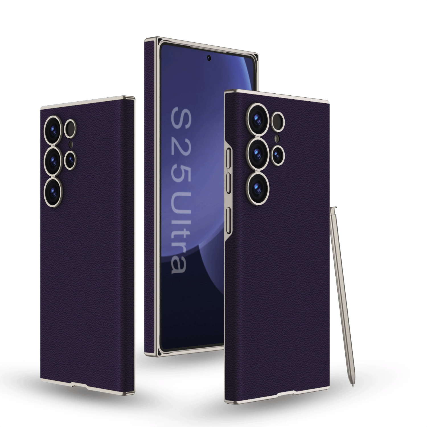 Skin-Feeling Plain Leather Full-Edge Curved Case For Galaxy S25 Ultra, Drop-Proof And Thin Mobile Phone Case(Only Case)