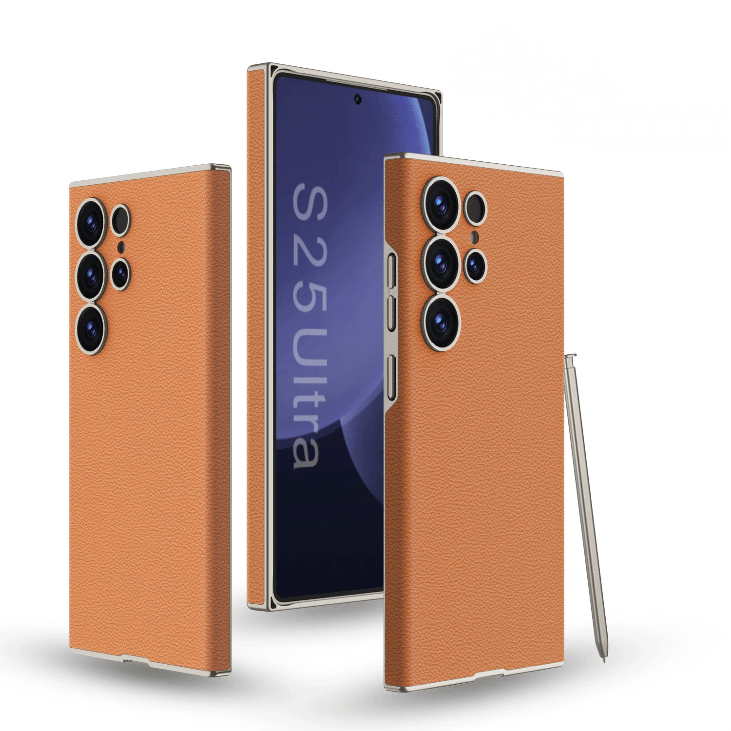 Skin-Feeling Plain Leather Full-Edge Curved Case For Galaxy S25 Ultra, Drop-Proof And Thin Mobile Phone Case(Only Case)