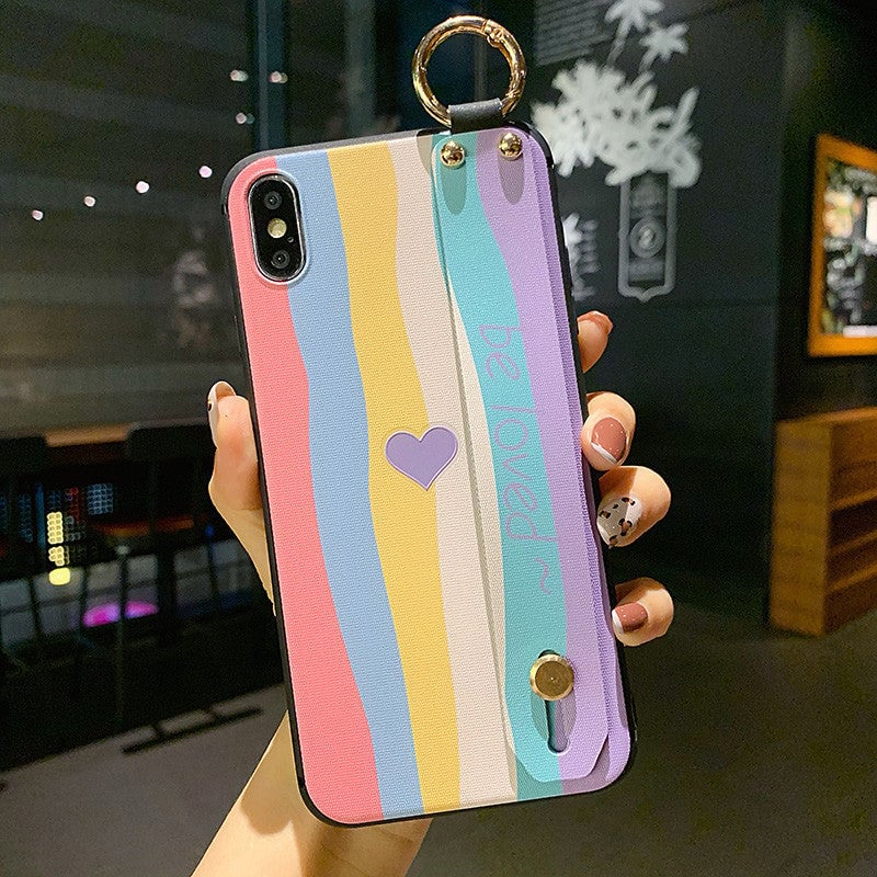 Rainbow Letter Love Heart Wristband Phone Case for Samsung Galaxy For Samsung Galaxy S and A Series