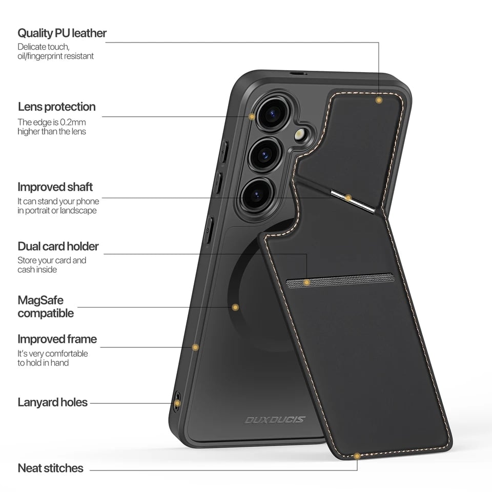 3 in 1 Magnetic Case For Samsung S24 S25 Ultra Case Phone Stand Wallet