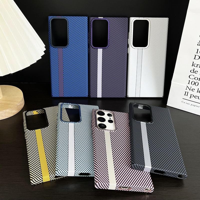 Fiber-textured magnetic drop-proof mobile phone case, suitable for Galaxy S24/S23/S22 series [Built-in magnetic suction]