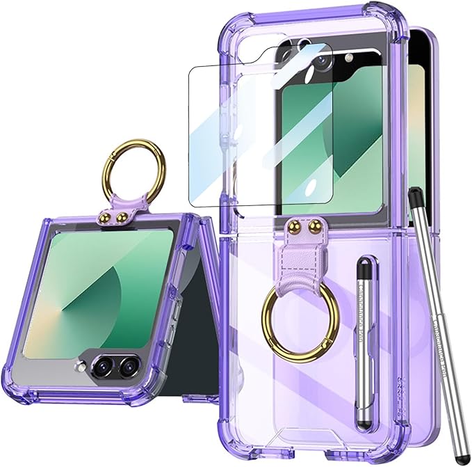 Galaxy Z Flip 5 and Galaxy Flip 6 | Transparent Ring Phone Case(Bring Pen)
