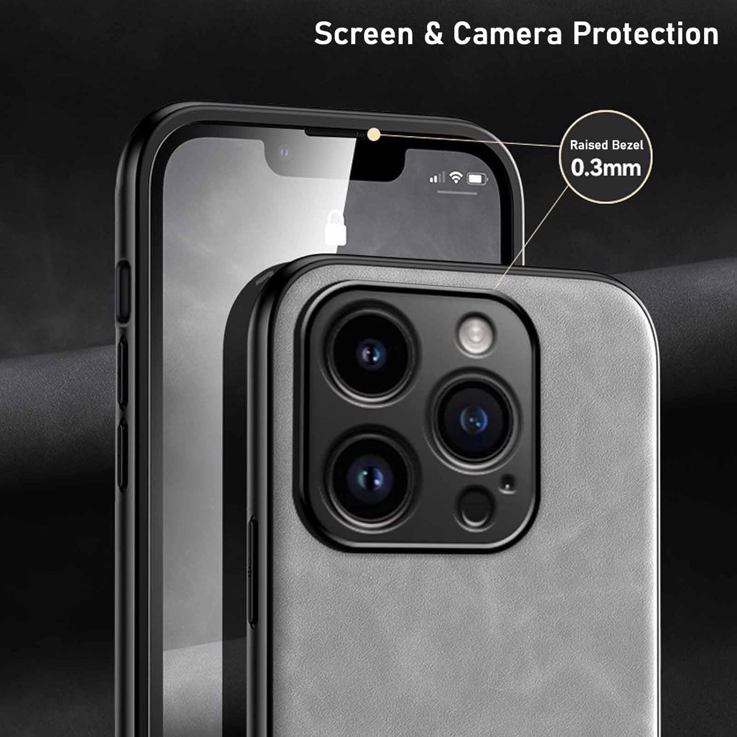 Sheepbuck leather magnetic mobile phone case for iPhone, shockproof, non-slip and ultra-light