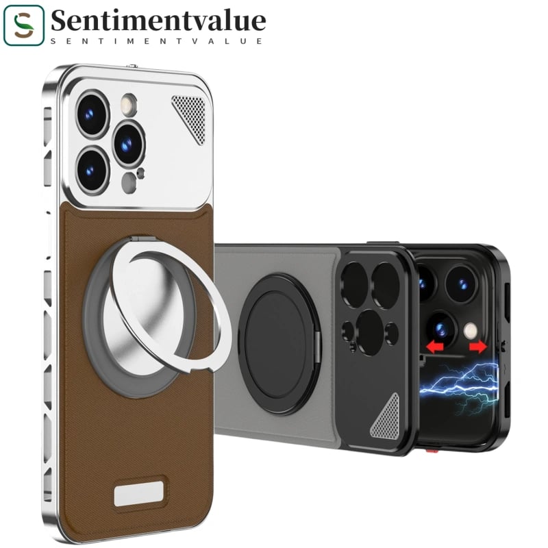SentimentvalueTM Metal Magnetic Leather Case For iPhone 16/15/14/13 Series