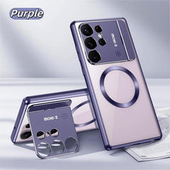 Magnetic Charging Aromatherapy Metal Phone Case For Galaxy S25 S24 S23 S22 S21 Ultra