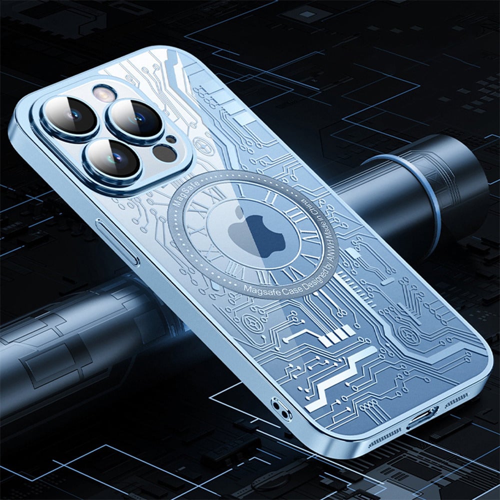 Technology Circuit Board Phone Case For iPhone 16 15 14 13 12 11 Serise