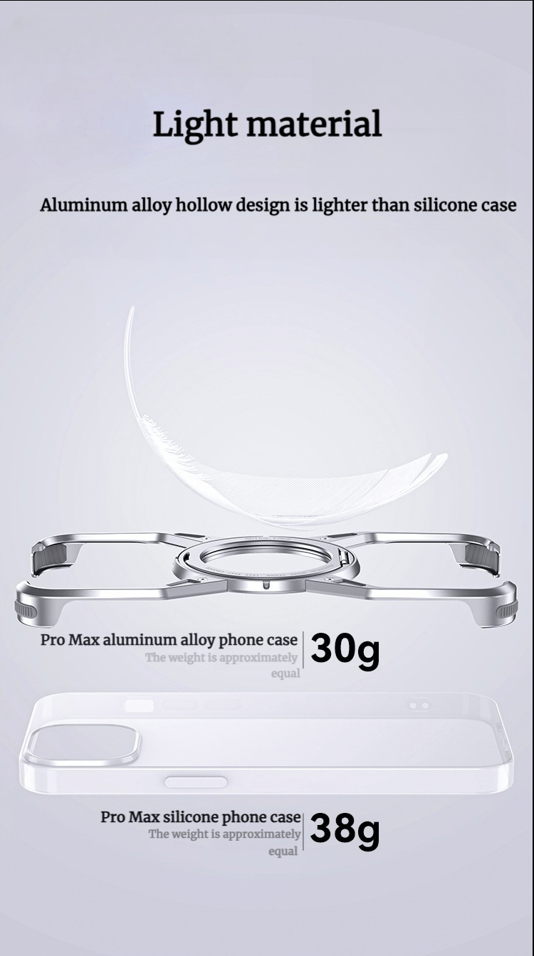 X-shaped Aluminum Alloy Hollow Rotating Magnetic Bracket Case For iPhone 16 Series