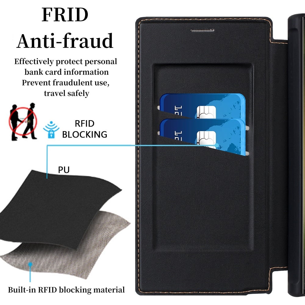 Card slot flip cover strong magnetic leather case for Galaxy S25/S24 series